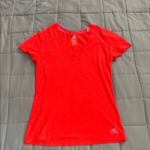 Adidas Orange V-Neck T-Shirt